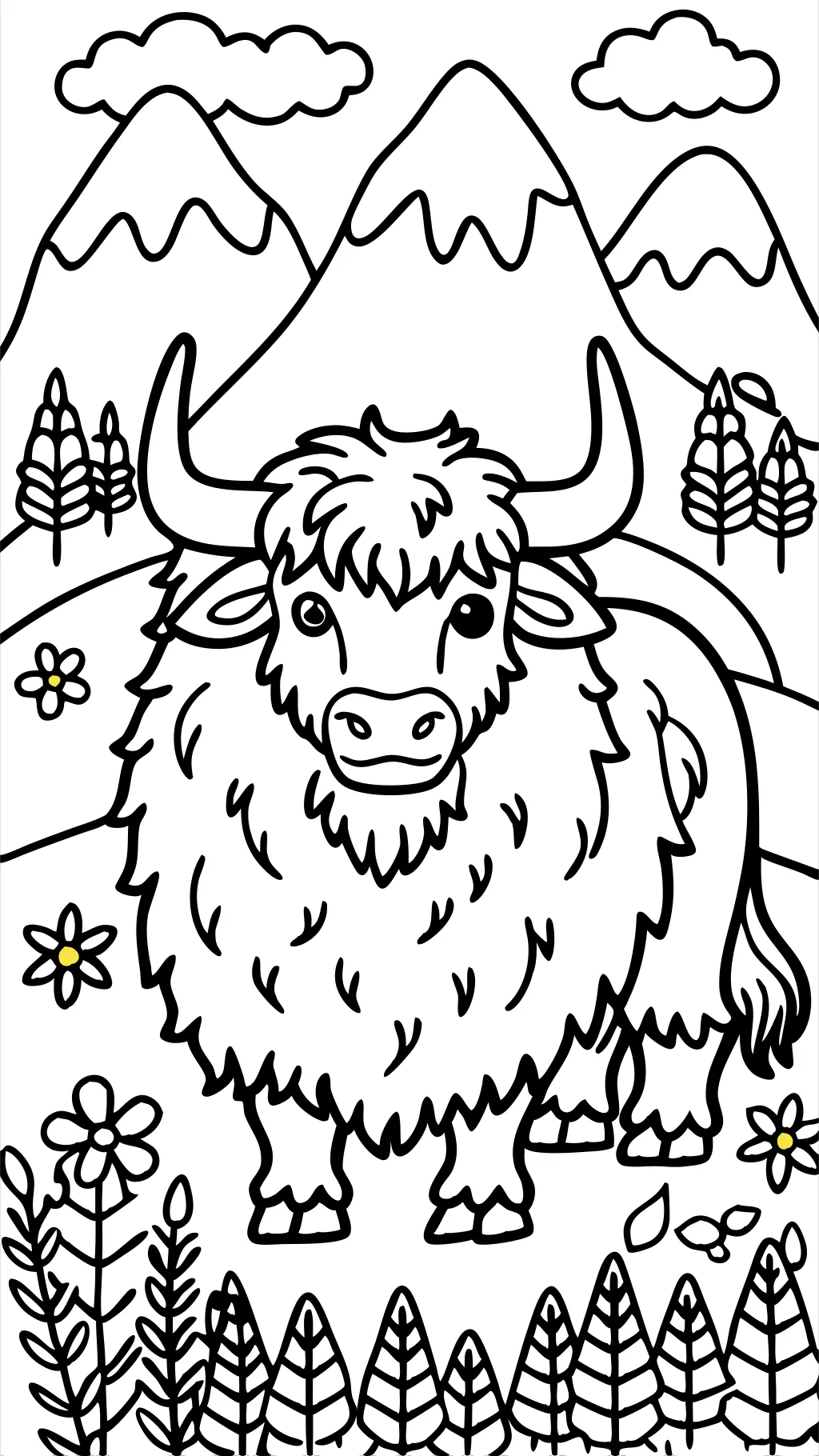 coloriage yak